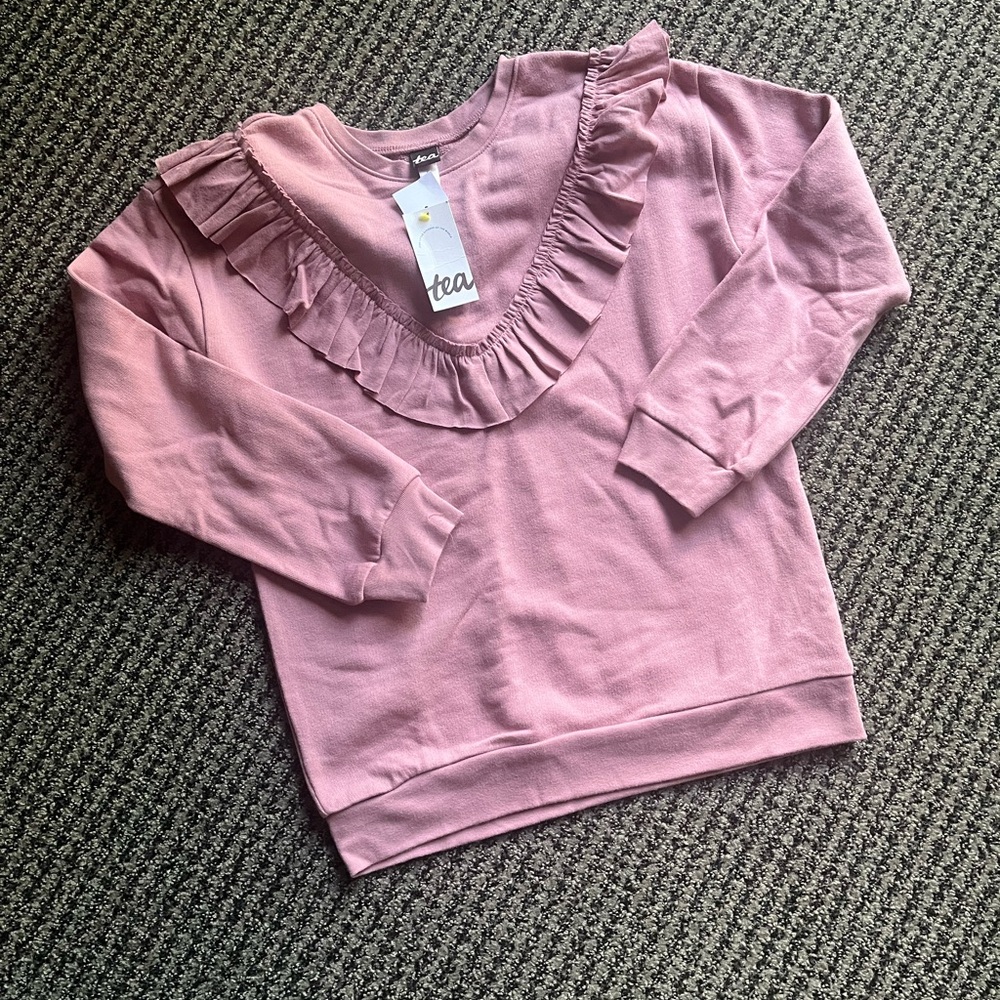 Tea Collection girls size 12 mauve sweatshirt NWT